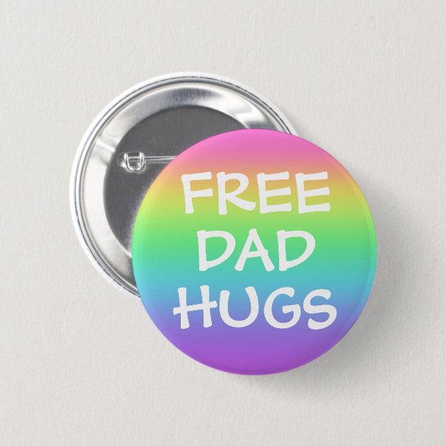 Papá libre abraza el botón arcoiris (Anverso y reverso)