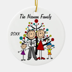 Papá, mamá, muchacho, ornamento de encargo del d
