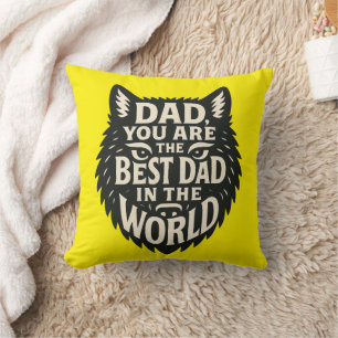 "Papá, mi héroe - Atrevido almohada tipográfica