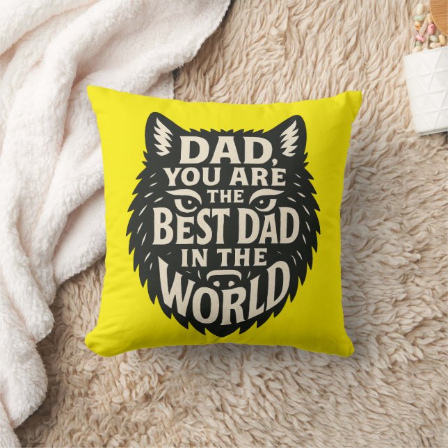 "Papá, mi héroe - Atrevido almohada tipográfica (Manta)