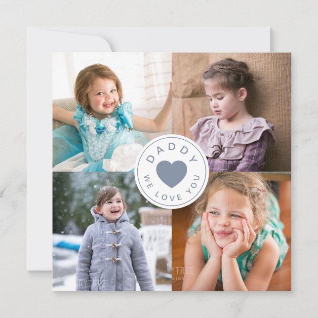 Papá moderno te queremos Collage de fotos (Anverso)