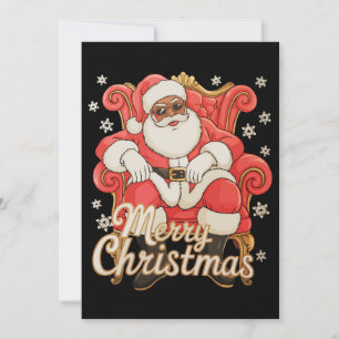 Papá Noel afroamericano Feliz Navidad Xmas