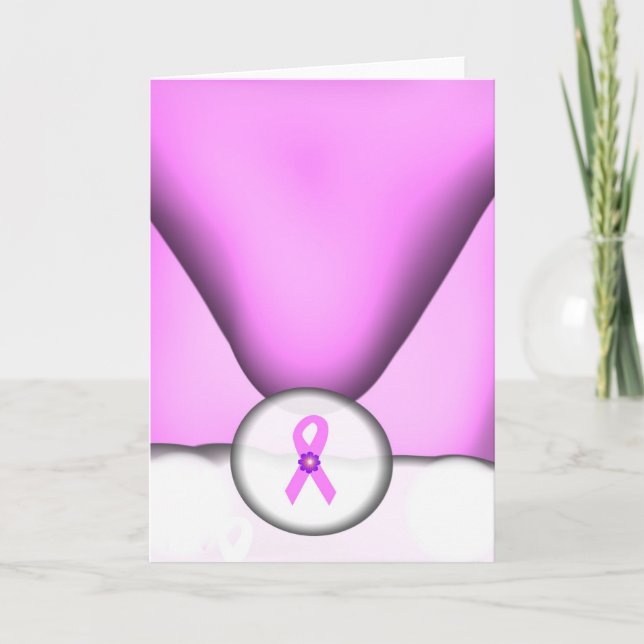 Papá Noel apoya la tarjeta del cáncer de pecho (Anverso)