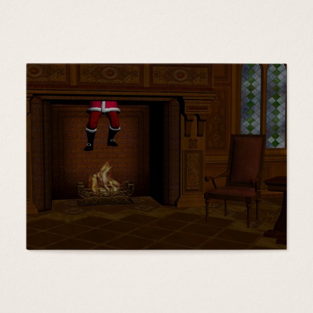 Papá Noel Bajando La Chimenea (Frente)