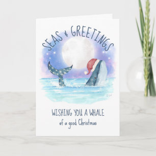 Papá Noel Ballena Mar Luna y Estrellas Navidad Náu