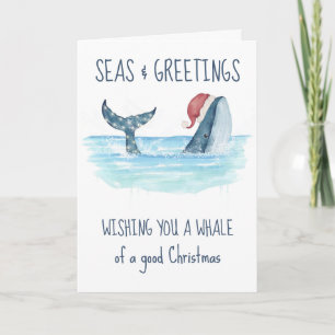 Papá Noel Ballena Mar y Saludos Navidad Náutica