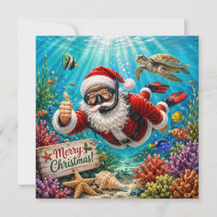 Papá Noel Buceador Navidad Subacuática