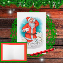 Papá Noel con cartas de Navidad