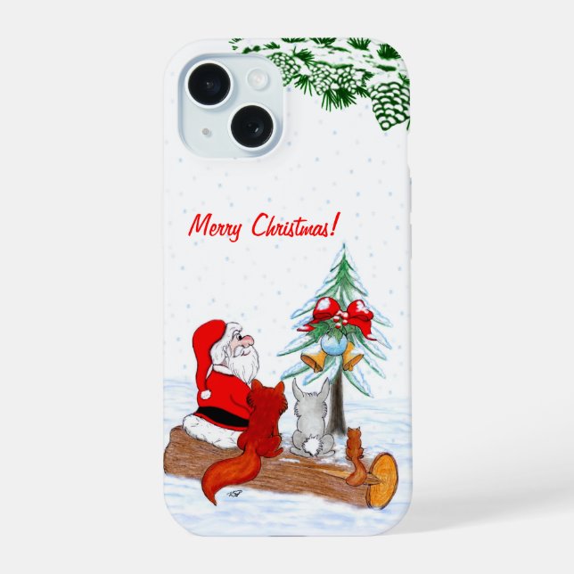 Papá Noel con conejo zorro y ardilla (Reverso )