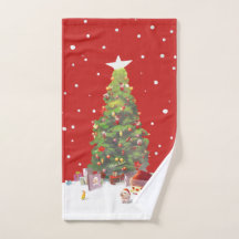 Papá Noel con el árbol de Navidad