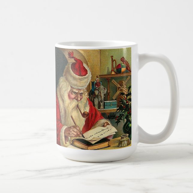 Papá Noel con la taza de café de la impresión del (Derecha)