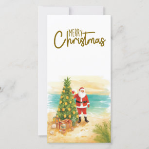 Papá Noel con tabla de surf Navidad tropical