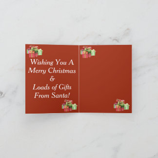 Papá Noel con tarjetas de regalo tarjetas dobladas