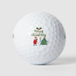 Papá Noel con una pelota de golf Feliz Navidad