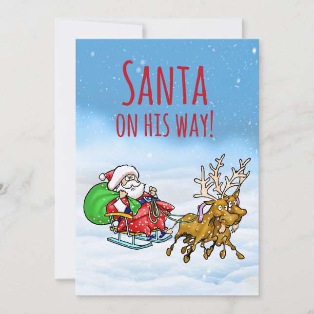 ¡Papá Noel De Camino! Tarjeta de felicitación para (Anverso)