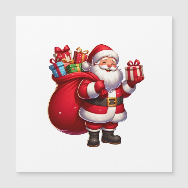Papá Noel de dibujos animados alegres sosteniendo  (Anverso)