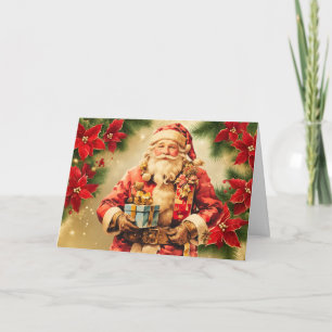 Papá Noel de Navidad con Poinsettia