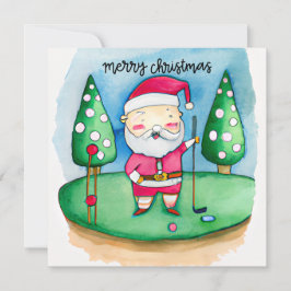 Papá Noel de Navidad de golf está jugando golf en