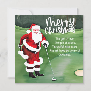 Papá Noel de Navidad de golf está jugando golf en