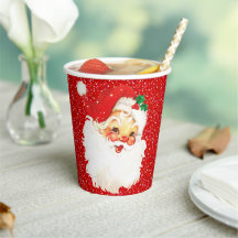 Papá Noel de Navidad en vasos de papel con purpuri
