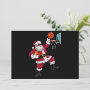 Papá Noel de Navidad Lanzando un Mate de Baloncest