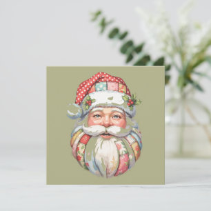 Papá Noel de patchwork Navidad Retro
