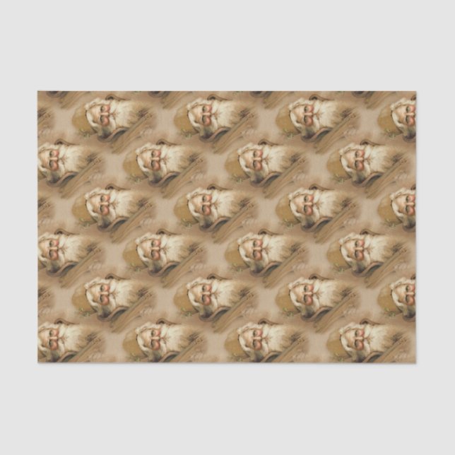 Papá Noel del Viejo Mundo - Papel de Tejido (Anverso)