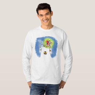 Papá Noel desnudo hombres camiseta de manga larga
