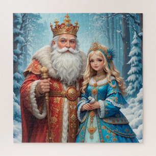 Papá Noel Doncella de Nieve Navidad Rompecabezas F