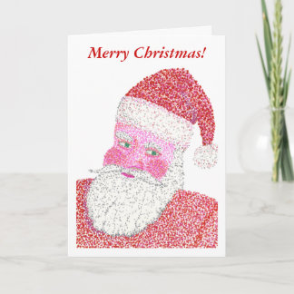Papá Noel en el Pointillismo Feliz Navidad