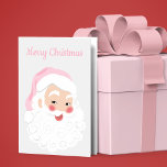 Papá Noel en la Navidad Gorra Rosado<br><div class="desc">Difundir estilo vintage de alegría de vacaciones con esta tarjeta de saludo de personalizable con un gráfico de estilo retro de Santa Claus vestido con un sombrero de Santa Claus rosa bonito contra un fondo gris claro. El mensaje en la parte delantera y en el interior de esta tarjeta se...</div>
