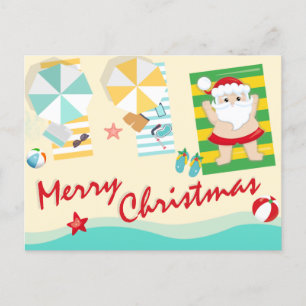 Papá Noel en la playa Feliz Navidad