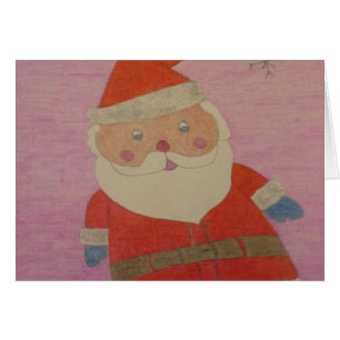 Papá Noel en la tarjeta de Navidades rosados