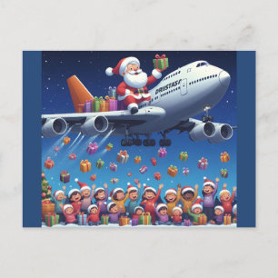 Papá Noel en una postal jumbo