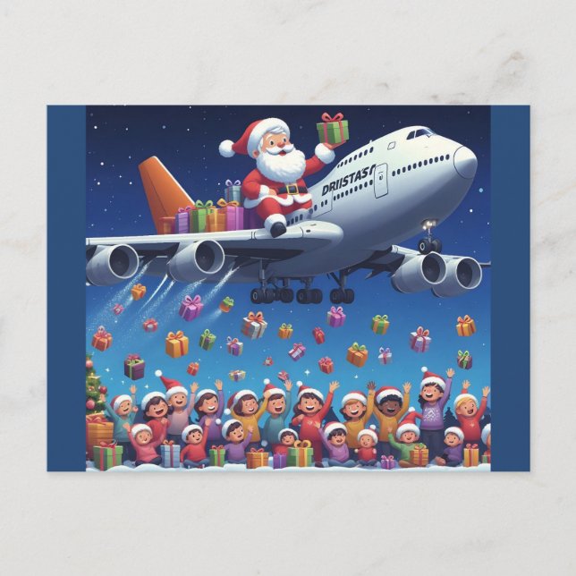 Papá Noel en una postal jumbo (Anverso)