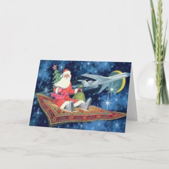 Papá Noel En Una Tarjeta De Saludos De Personaliza (Anverso)
