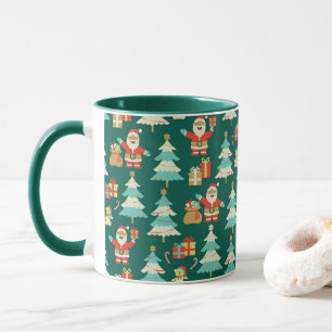 Papá Noel está aquí Navidades celebrando la taza