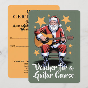Papá Noel está tocando una guitarra acústica 3 Cup