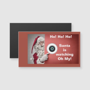 ¡Papá Noel está viendo Oh Dios! Imán