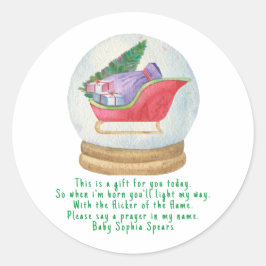 Papá Noel. Etiqueta de velas de oración