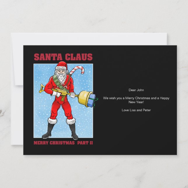 Papá Noel Feliz Navidad Parte 2 Tarjeta de Navidad (Anverso)
