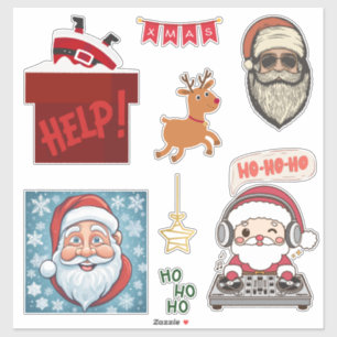 Papá Noel Feliz Navidad Pegatina Set