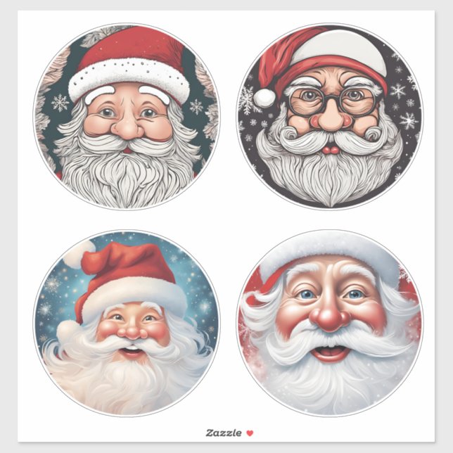 Papá Noel Feliz Navidad Pegatina Set (Hoja)