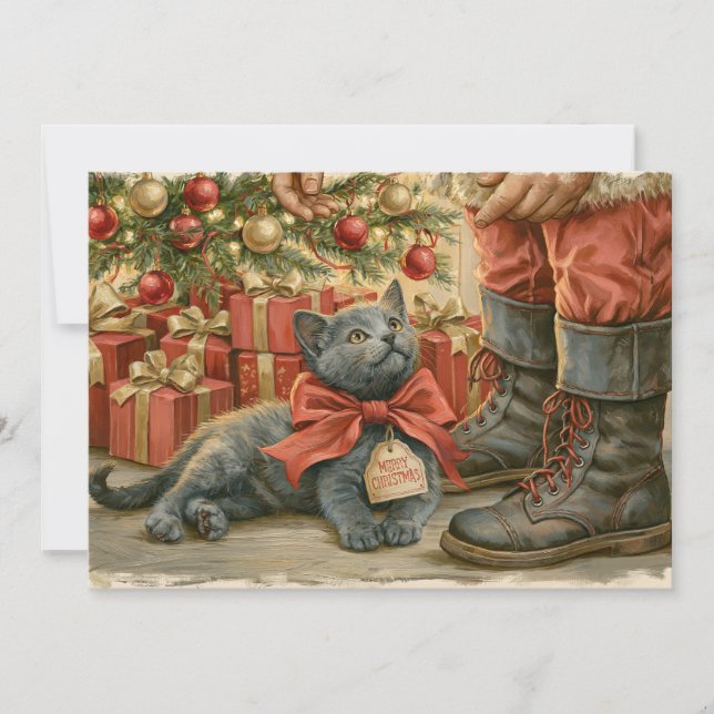 Papá Noel gatito Navidad (Anverso)