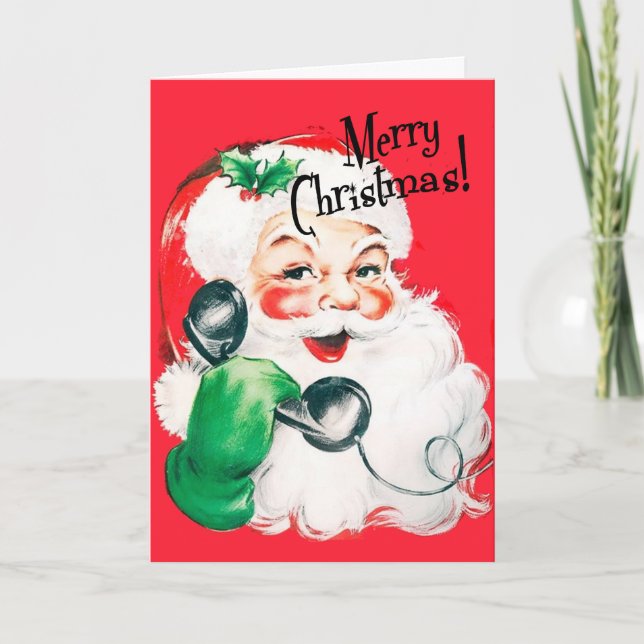 Papá Noel Kitschy en el teléfono Feliz Navidad (Anverso)
