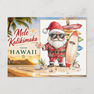 Papá Noel Navidad en julio en el surfista de la pl