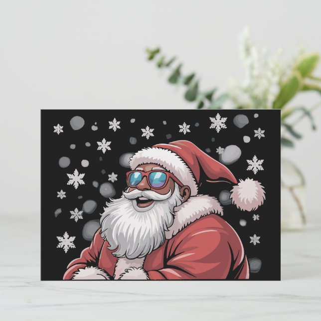 Papá Noel negro africano americano Navidad  (Anverso de pie)