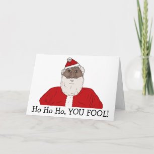 Papá Noel negro enojado, deseándole Navidad