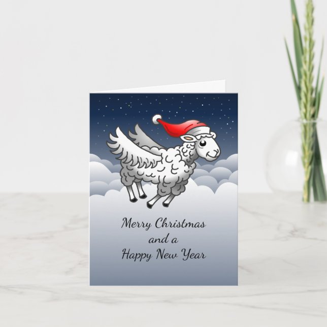 Papá Noel oveja de Navidad voladora (Anverso)