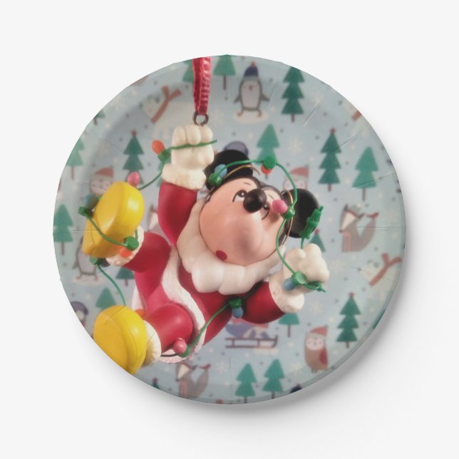 Papá Noel Pato Danny.   Platos de papel (Anverso)